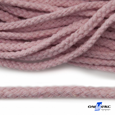 Шнур плетеный d-6 мм круглый, 70% хлопок 30% полиэстер, уп.90+/-1 м, цв.1087-розовый - купить в Оренбурге. Цена: 588 руб.