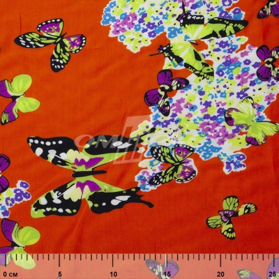 Плательная ткань "Софи" 7.1, 75 гр/м2, шир.150 см, принт бабочки - купить в Оренбурге. Цена 241.49 руб.