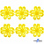 Кружево гипюр "Ромашка" 0575-1169, шир. 25 мм/уп.13,7 м, цвет 8208-жёлтый - купить в Оренбурге. Цена: 289.76 руб.