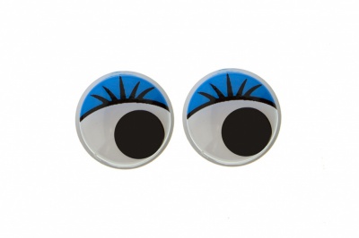 Глазки для игрушек, круглые, с бегающими зрачками, 12 мм/упак.50+/-2 шт, цв. -синий - купить в Оренбурге. Цена: 95.04 руб.
