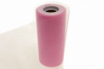 Фатин блестящий в шпульках 16-14, 12 гр/м2, шир. 15 см (в нам. 25+/-1 м), цвет розовый - купить в Оренбурге. Цена: 108.61 руб.