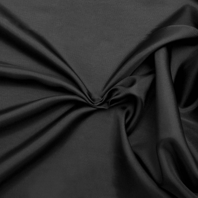 Ткань подкладочная 220T, TR 55/45, черный/Black 85 г/м2, шир.145 см. - купить в Оренбурге. Цена 211.66 руб.