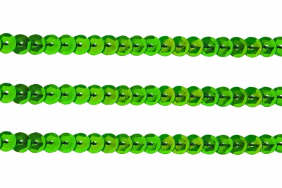 Пайетки "ОмТекс" на нитях, CREAM, 6 мм С / упак.73+/-1м, цв. 94 - зеленый - купить в Оренбурге. Цена: 297.48 руб.