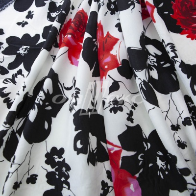 Плательная ткань "Фламенко" 22.1, 80 гр/м2, шир.150 см, принт растительный - купить в Оренбурге. Цена 239.03 руб.