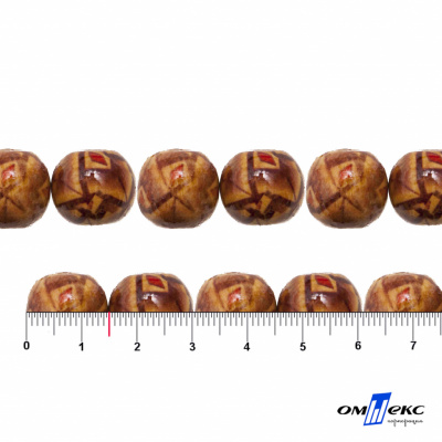 0133-Бусины деревянные "ОмТекс", 15 мм, упак.50+/-3шт - купить в Оренбурге. Цена: 77 руб.