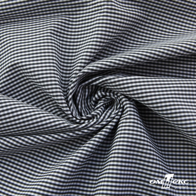 Ткань сорочечная Клетка Виши, 115 г/м2, 58% пэ,42% хл, шир.150 см, цв.6-черный, (арт.111) - купить в Оренбурге. Цена 306.69 руб.