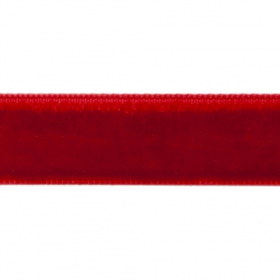 Лента бархатная нейлон, шир.12 мм, (упак. 45,7м), цв.45-красный - купить в Оренбурге. Цена: 392 руб.