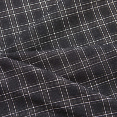 Ткань костюмная клетка 25052 2027, 198 гр/м2, шир.150см, цвет т.серый/сер/бел - купить в Оренбурге. Цена 427.13 руб.