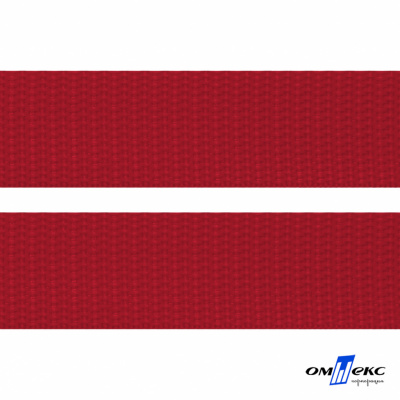 Красный- цв.171 -Текстильная лента-стропа 550 гр/м2 ,100% пэ шир.20 мм (боб.50+/-1 м) - купить в Оренбурге. Цена: 318.85 руб.