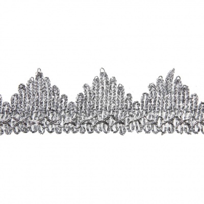 Тесьма металлизированная 0384-0240, шир. 40 мм/уп. 25+/-1 м, цвет серебро - купить в Оренбурге. Цена: 490.74 руб.