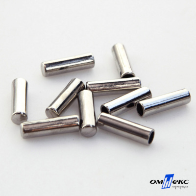 06033-Наконечник для шнура металл, отв. 4 мм, цв. никель - купить в Оренбурге. Цена: 6.08 руб.