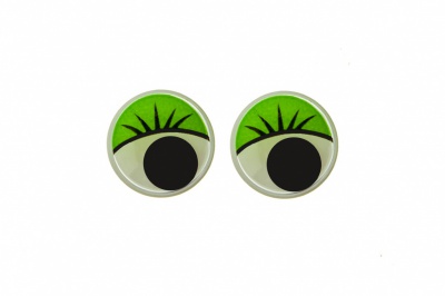 Глазки для игрушек, круглые, с бегающими зрачками, 10 мм/упак.50+/-2 шт, цв. -зеленый - купить в Оренбурге. Цена: 71.20 руб.