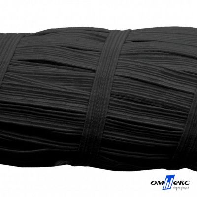 Резиновые нити с текстильным покрытием, шир. 6 мм (55 м/уп), цв.-черный - купить в Оренбурге. Цена: 210.75 руб.