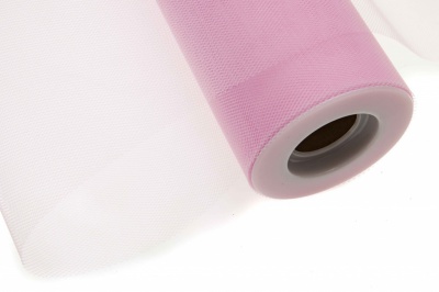 Фатин в шпульках 16-14, 10 гр/м2, шир. 15 см (в нам. 25+/-1 м), цвет розовый - купить в Оренбурге. Цена: 100.69 руб.