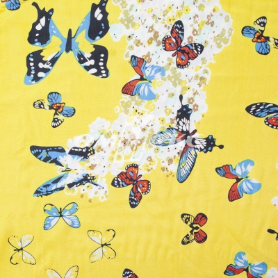 Плательная ткань "Софи" 7.2, 75 гр/м2, шир.150 см, принт бабочки - купить в Оренбурге. Цена 243.96 руб.