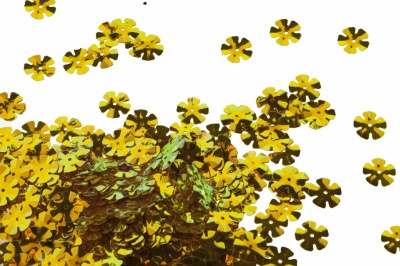 Пайетки "ОмТекс" россыпью,DOUBLE SIDED GOLD,цветок 14 мм/упак.50 гр, цв. 0460-золото - купить в Оренбурге. Цена: 80.12 руб.