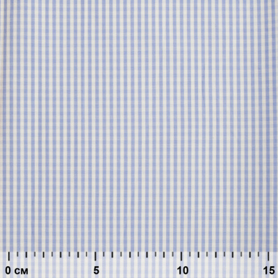 Ткань сорочечная Клетка Виши, 115 г/м2, 58% пэ,42% хл, шир.150 см, цв.2-голубой, (арт.111) - купить в Оренбурге. Цена 306.69 руб.