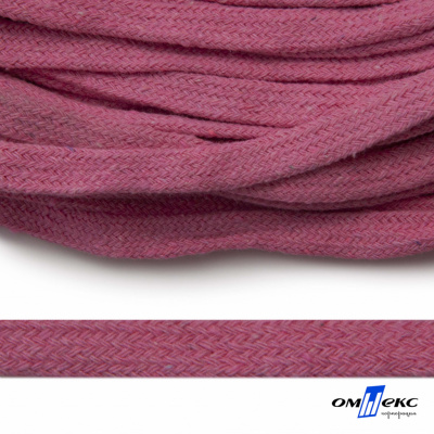 Шнур плетеный d-8 мм плоский, 70% хлопок 30% полиэстер, уп.85+/-1 м, цв.1029-розовый - купить в Оренбурге. Цена: 742.50 руб.