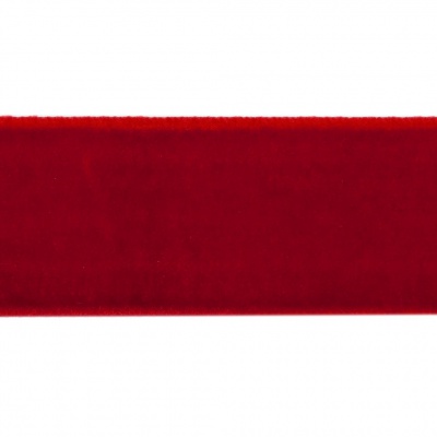Лента бархатная нейлон, шир.25 мм, (упак. 45,7м), цв.45-красный - купить в Оренбурге. Цена: 981.09 руб.