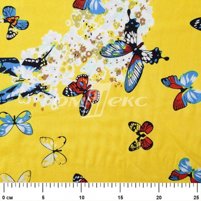 Плательная ткань "Софи" 7.2, 75 гр/м2, шир.150 см, принт бабочки - купить в Оренбурге. Цена 241.49 руб.