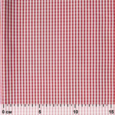 Ткань сорочечная Клетка Виши, 115 г/м2, 58% пэ,42% хл, шир.150 см, цв.5-красный, (арт.111) - купить в Оренбурге. Цена 306.69 руб.