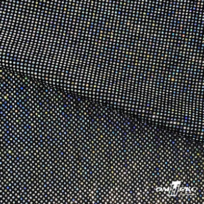 Трикотажное полотно голограмма, шир.140 см, #601-хамелеон чёрный - купить в Оренбурге. Цена 452.76 руб.