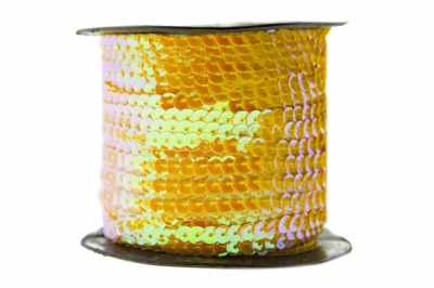 Пайетки "ОмТекс" на нитях, CREAM, 6 мм С / упак.73+/-1м, цв. 92 - золото - купить в Оренбурге. Цена: 484.77 руб.