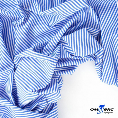 Ткань сорочечная Полоска Кенди, 115 г/м2, 58% пэ,42% хл, шир.150 см, цв.3-синий, (арт.110) - купить в Оренбурге. Цена 306.69 руб.