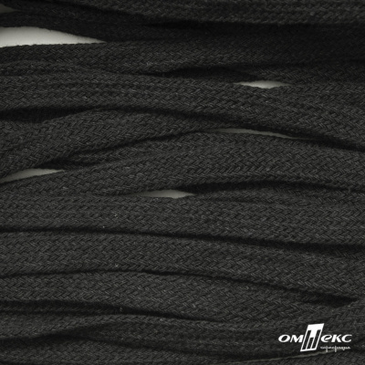 Шнур плетеный d-8 мм плоский, 70% хлопок 30% полиэстер, уп.85+/-1 м, цв.1026-серый - купить в Оренбурге. Цена: 735 руб.
