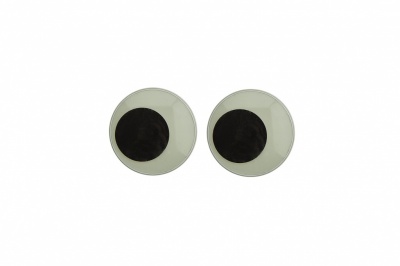Глазки для игрушек, круглые, с бегающими зрачками, 10 мм/упак.50+/-2 шт, цв. -черно-белые - купить в Оренбурге. Цена: 35.20 руб.