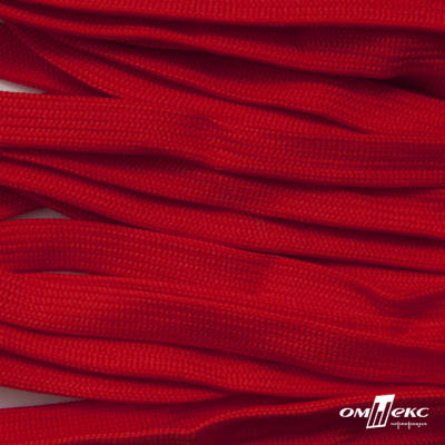 Шнур плетеный (плоский) d-12 мм, (уп.90+/-1м), 100% полиэстер, цв.253 - красный - купить в Оренбурге. Цена: 8.62 руб.