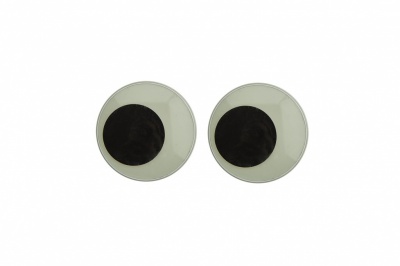 Глазки для игрушек, круглые, с бегающими зрачками, 18 мм/упак.20+/-2 шт, цв. -черно-белые - купить в Оренбурге. Цена: 25.40 руб.