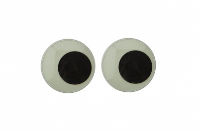 Глазки для игрушек, круглые, с бегающими зрачками, 24 мм/упак.50+/-2 шт, цв. -черно-белые - купить в Оренбурге. Цена: 60.32 руб.