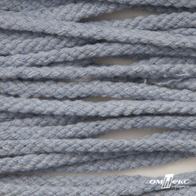 Шнур плетеный d-6 мм круглый, 70% хлопок 30% полиэстер, уп.90+/-1 м, цв.1086-голубой - купить в Оренбурге. Цена: 588 руб.