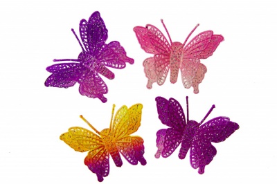Бабочка декоративная пластиковая #12 - купить в Оренбурге. Цена: 7.09 руб.