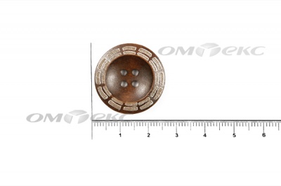 Пуговица деревянная круглая №53 (25мм) - купить в Оренбурге. Цена: 3.68 руб.