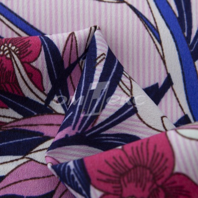 Плательная ткань "Фламенко" 18.1, 80 гр/м2, шир.150 см, принт растительный - купить в Оренбурге. Цена 239.03 руб.