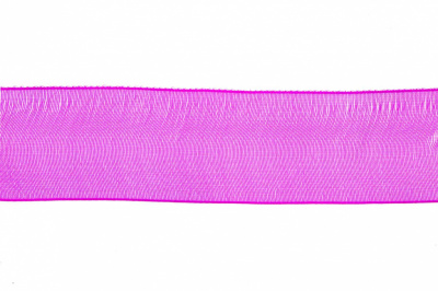Лента органза 1015, шир. 10 мм/уп. 22,8+/-0,5 м, цвет ярк.розовый - купить в Оренбурге. Цена: 38.39 руб.