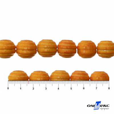 0309-Бусины деревянные "ОмТекс", 16 мм, упак.50+/-3шт, цв.003-оранжевый - купить в Оренбурге. Цена: 62.22 руб.