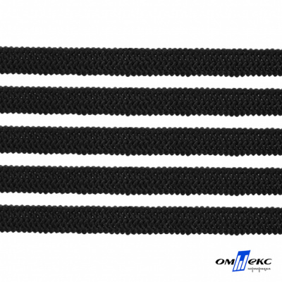 Лента эластичная вязанная (резинка) 4 мм (200+/-1 м) 400 гр/м2 черная бобина "ОМТЕКС" - купить в Оренбурге. Цена: 1.78 руб.