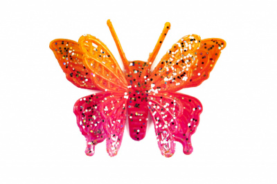 Бабочка декоративная пластиковая #10 - купить в Оренбурге. Цена: 7.09 руб.