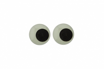 Глазки для игрушек, круглые, с бегающими зрачками, 8 мм/упак.50+/-2 шт, цв. -черно-белые - купить в Оренбурге. Цена: 15.88 руб.