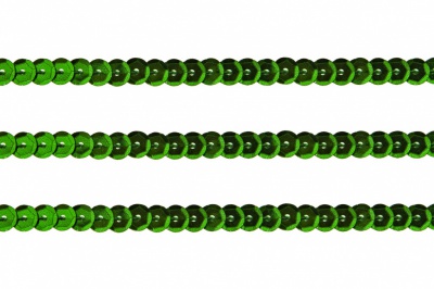 Пайетки "ОмТекс" на нитях, SILVER-BASE, 6 мм С / упак.73+/-1м, цв. 4 - зеленый - купить в Оренбурге. Цена: 484.77 руб.