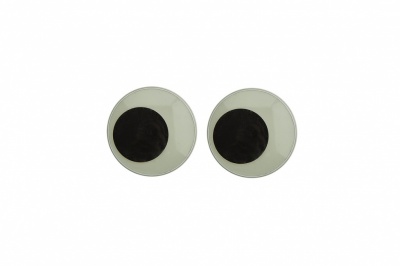 Глазки для игрушек, круглые, с бегающими зрачками, 12 мм/упак.50+/-2 шт, цв. -черно-белые - купить в Оренбурге. Цена: 38.32 руб.