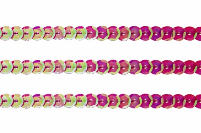 Пайетки "ОмТекс" на нитях, CREAM, 6 мм С / упак.73+/-1м, цв. 89 - розовый - купить в Оренбурге. Цена: 468.37 руб.