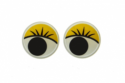 Глазки для игрушек, круглые, с бегающими зрачками, 15 мм/упак.50+/-2 шт, цв. -желтый - купить в Оренбурге. Цена: 113.01 руб.