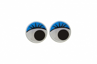 Глазки для игрушек, круглые, с бегающими зрачками, 8 мм/упак.50+/-2 шт, цв. -синий - купить в Оренбурге. Цена: 59.05 руб.