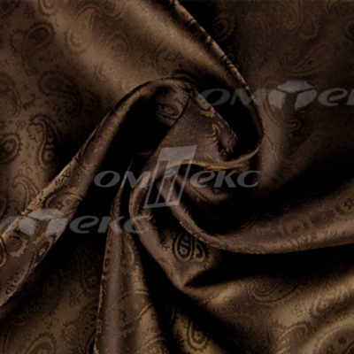 Ткань подкладочная жаккард Р14098, 19-1217/коричневый, 85 г/м2, шир. 150 см, 230T - купить в Оренбурге. Цена 166.45 руб.