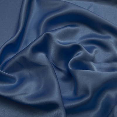 Поли креп-сатин 16-4132, 125 (+/-5) гр/м2, шир.150см, цвет голубой - купить в Оренбурге. Цена 155.57 руб.