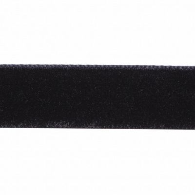 Лента бархатная нейлон, шир.12 мм, (упак. 45,7м), цв.03-черный - купить в Оренбурге. Цена: 448.27 руб.